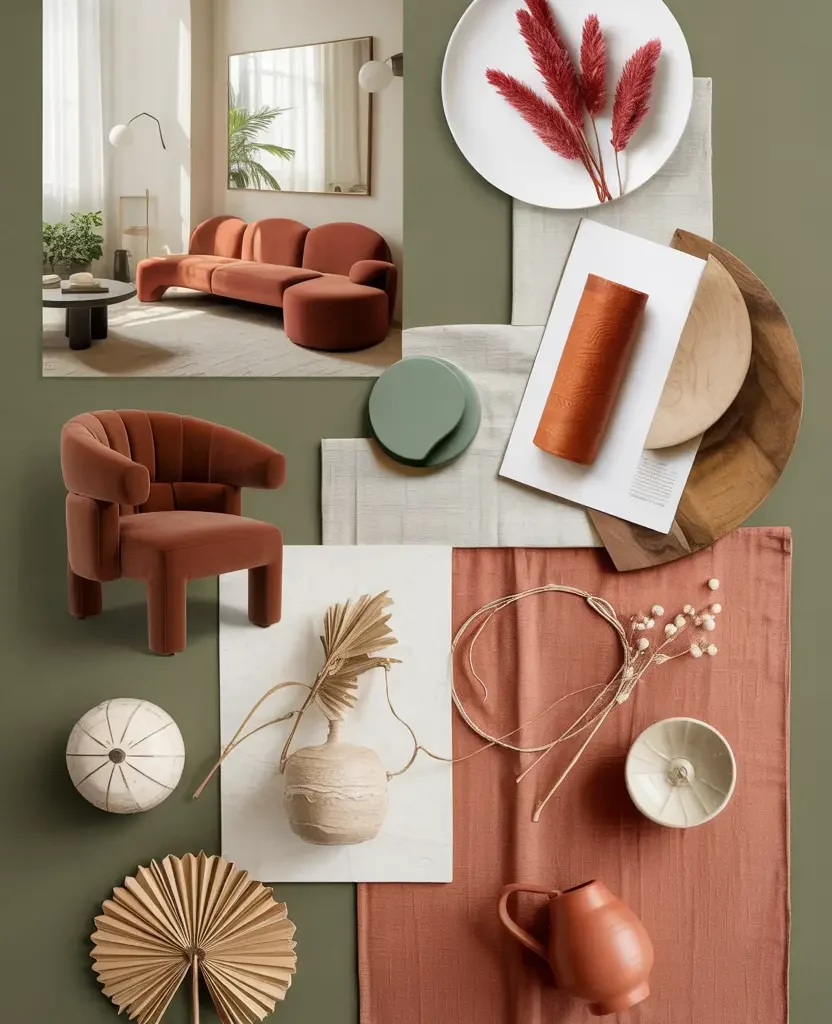 home decor trends 2026 spring with sage green curved furniture and organic shapes