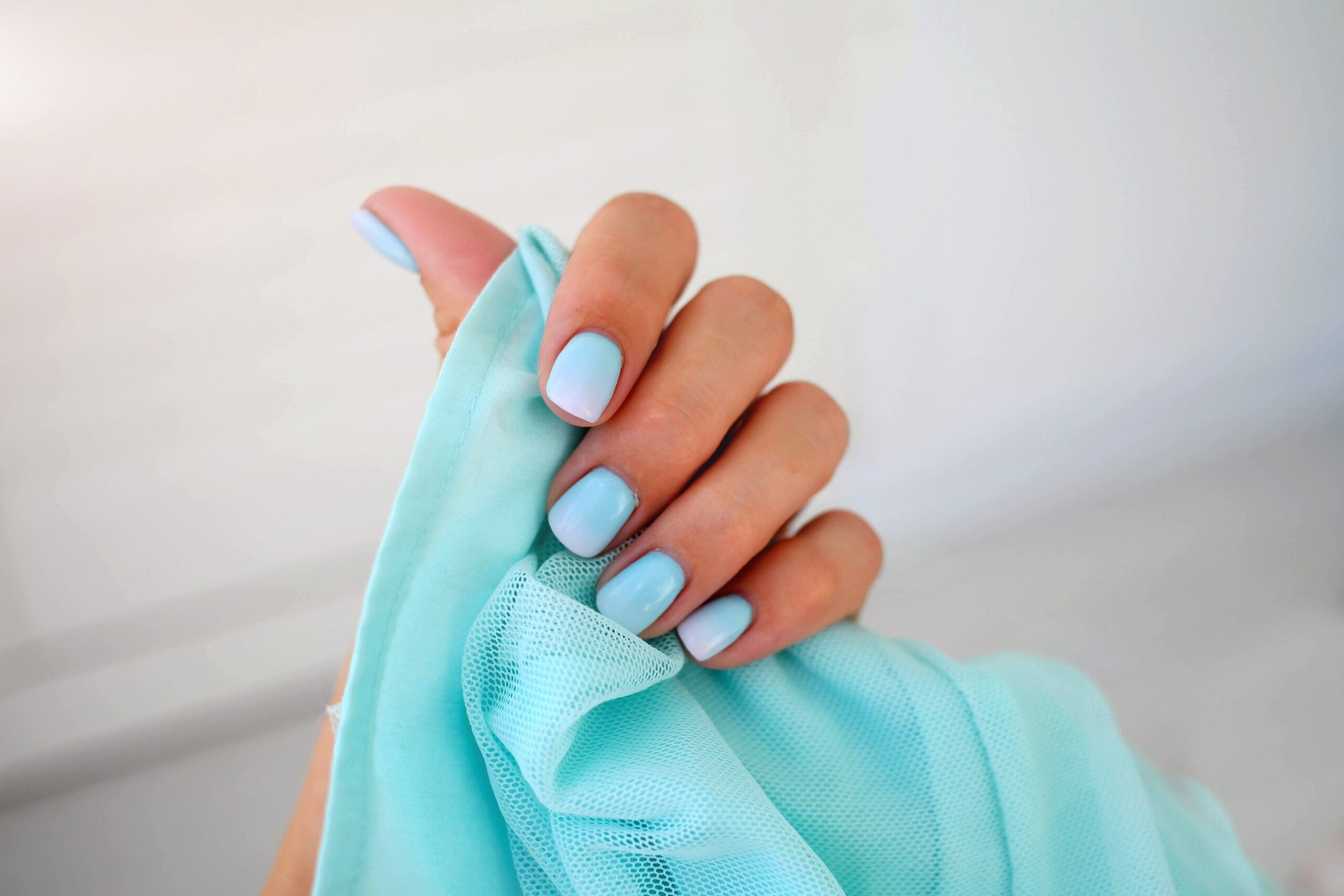 blue pastel nails