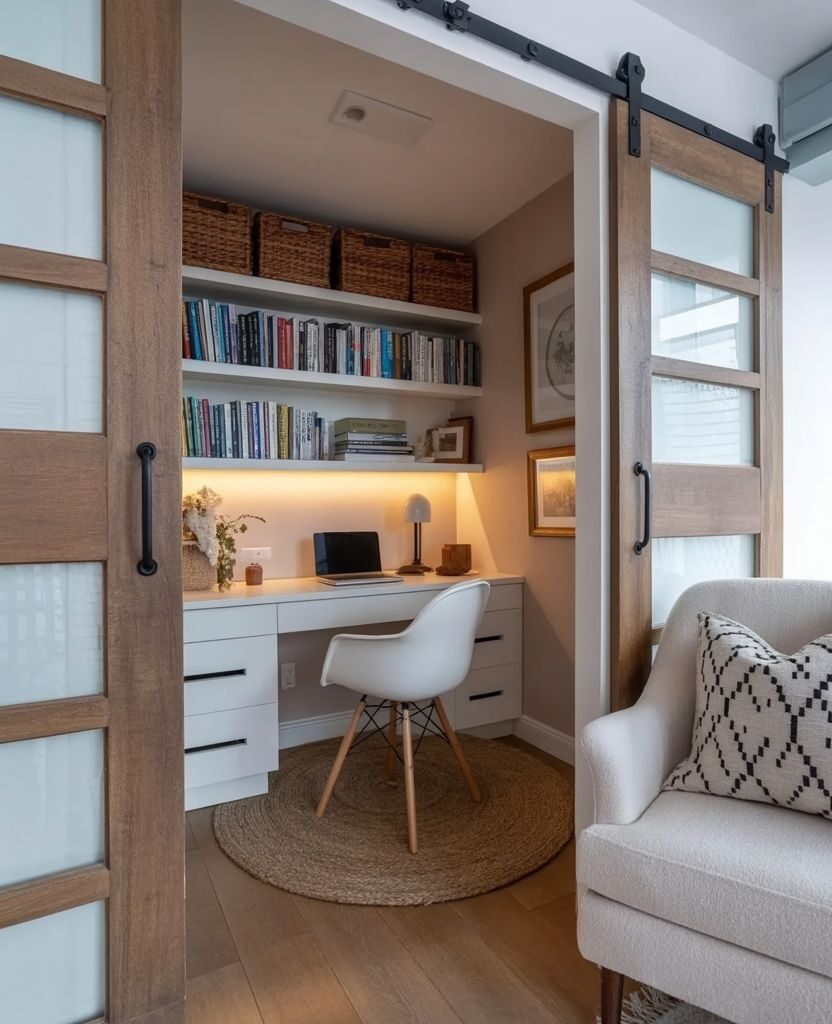Cozy-modern-home-office-hidden-in-a-closet-with-s…