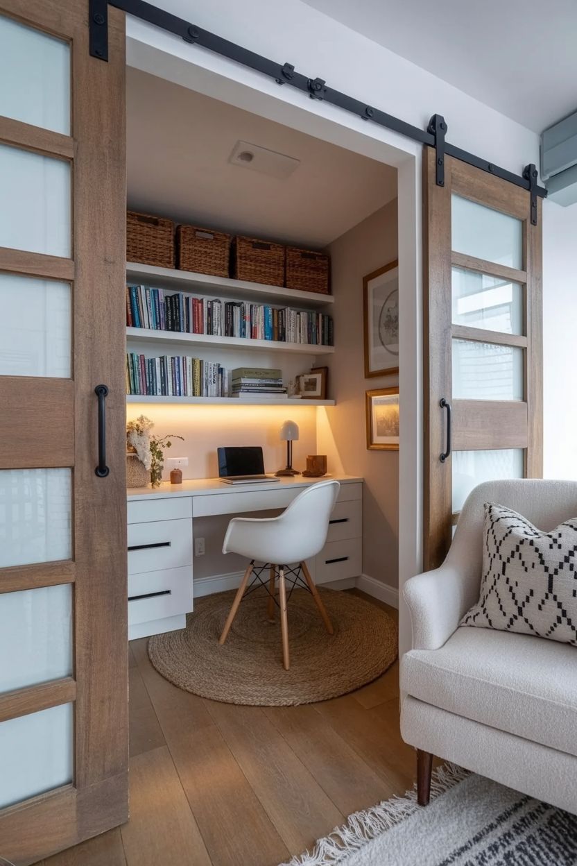 Cozy-modern-home-office-hidden-in-a-closet-with-s…