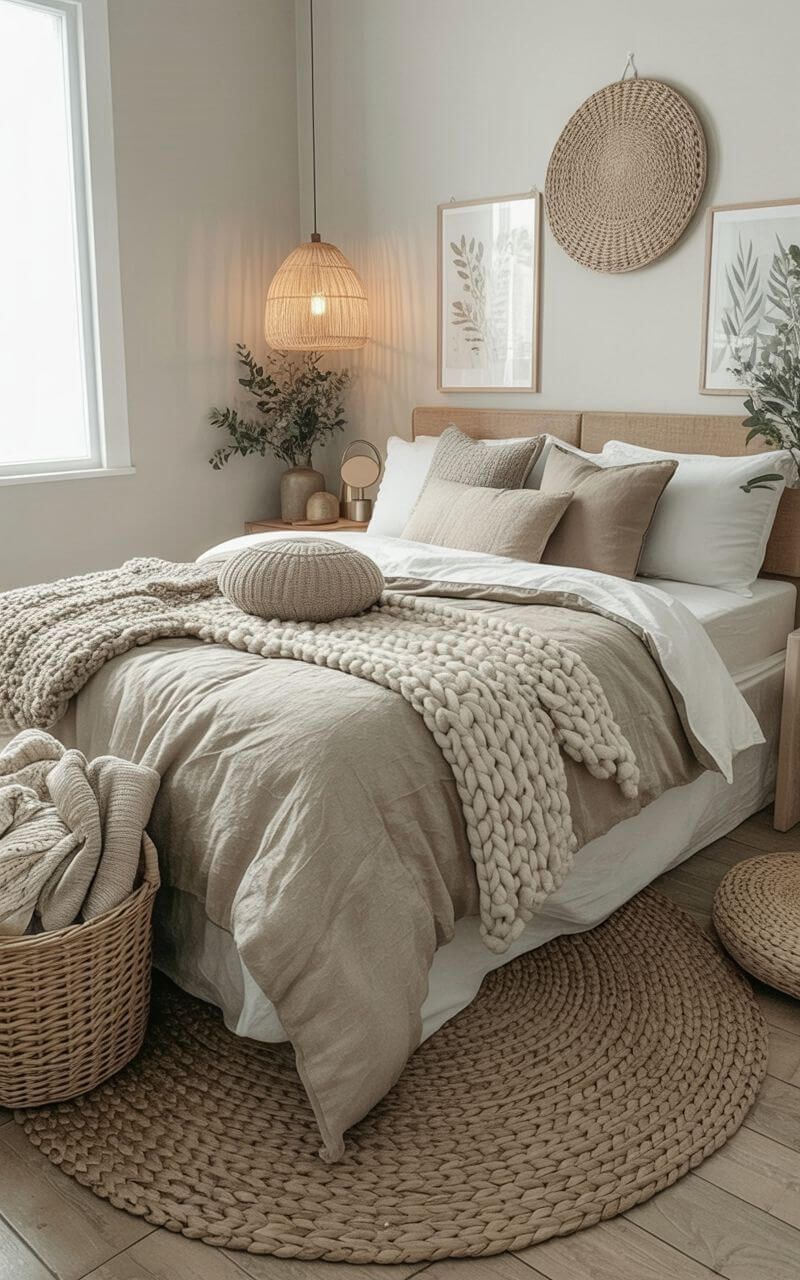 budget-friendly wall art in a boho bedroom