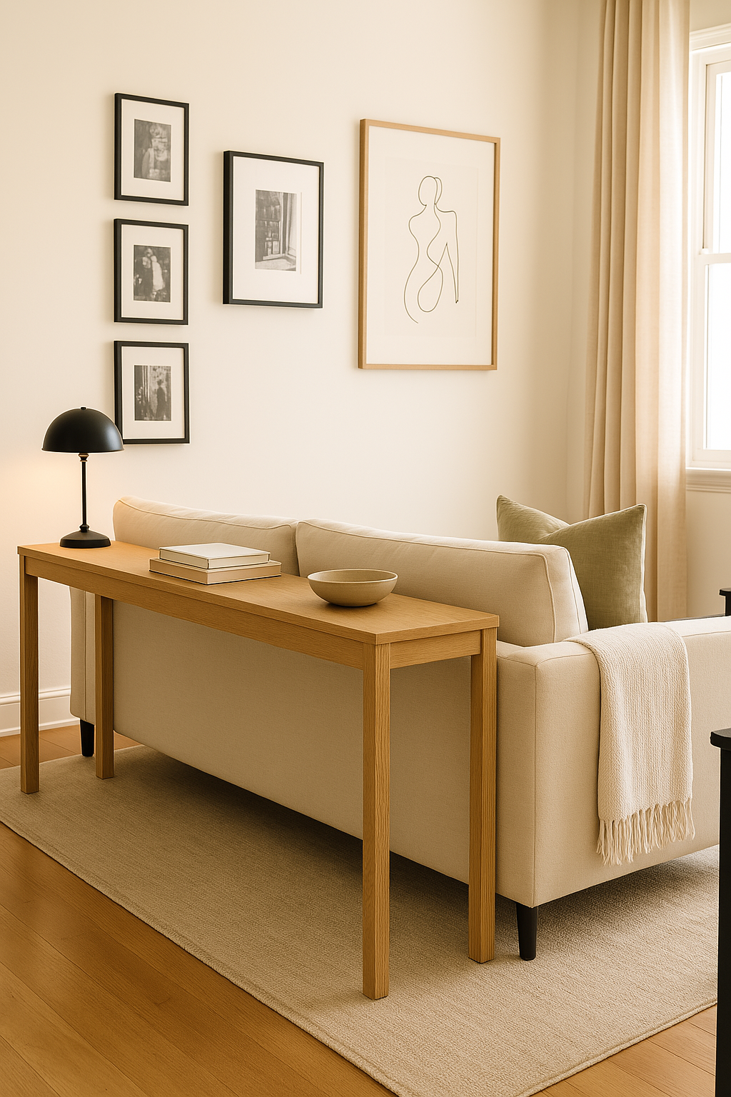 a couch with pillows and pillows in a living room