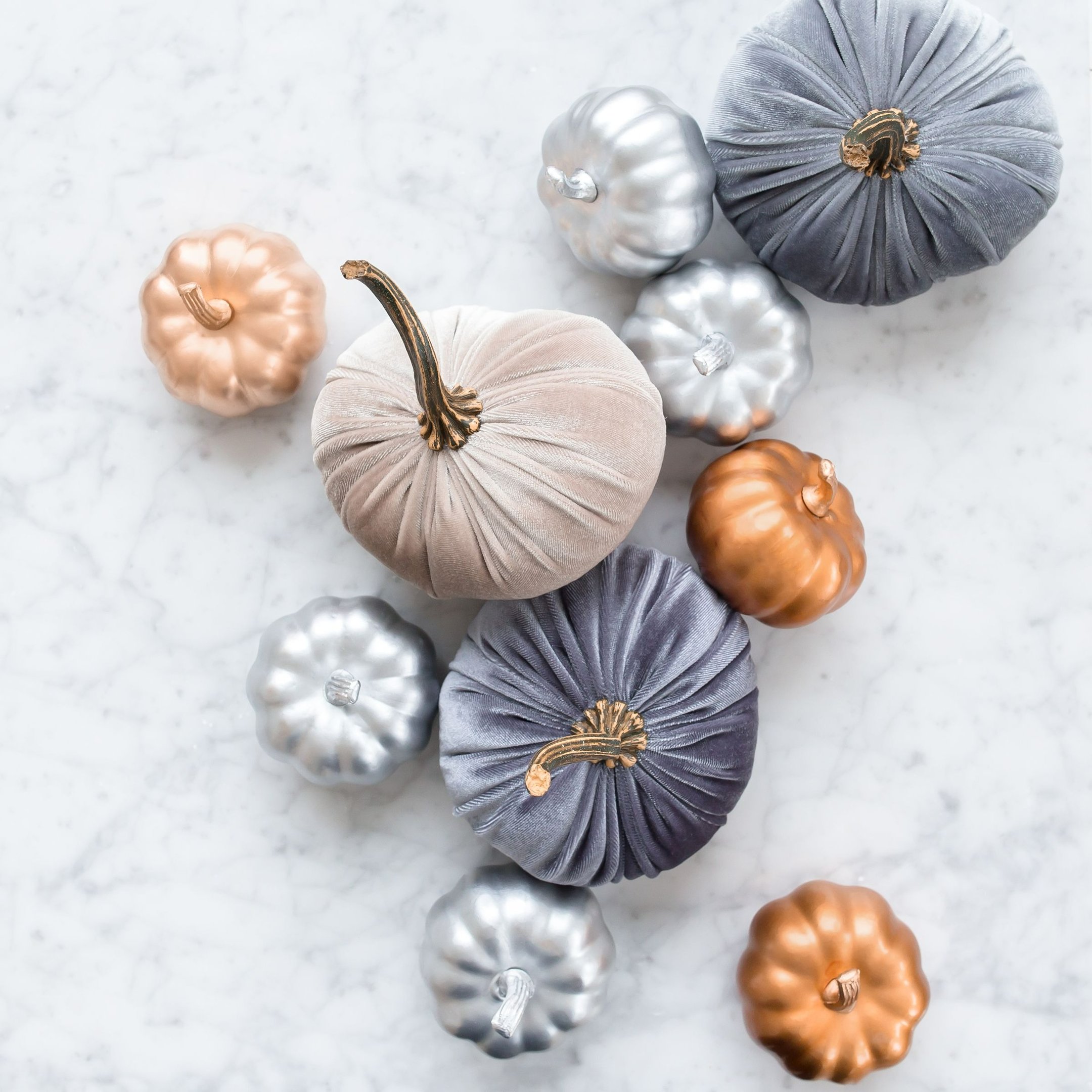 metallic pumpkins