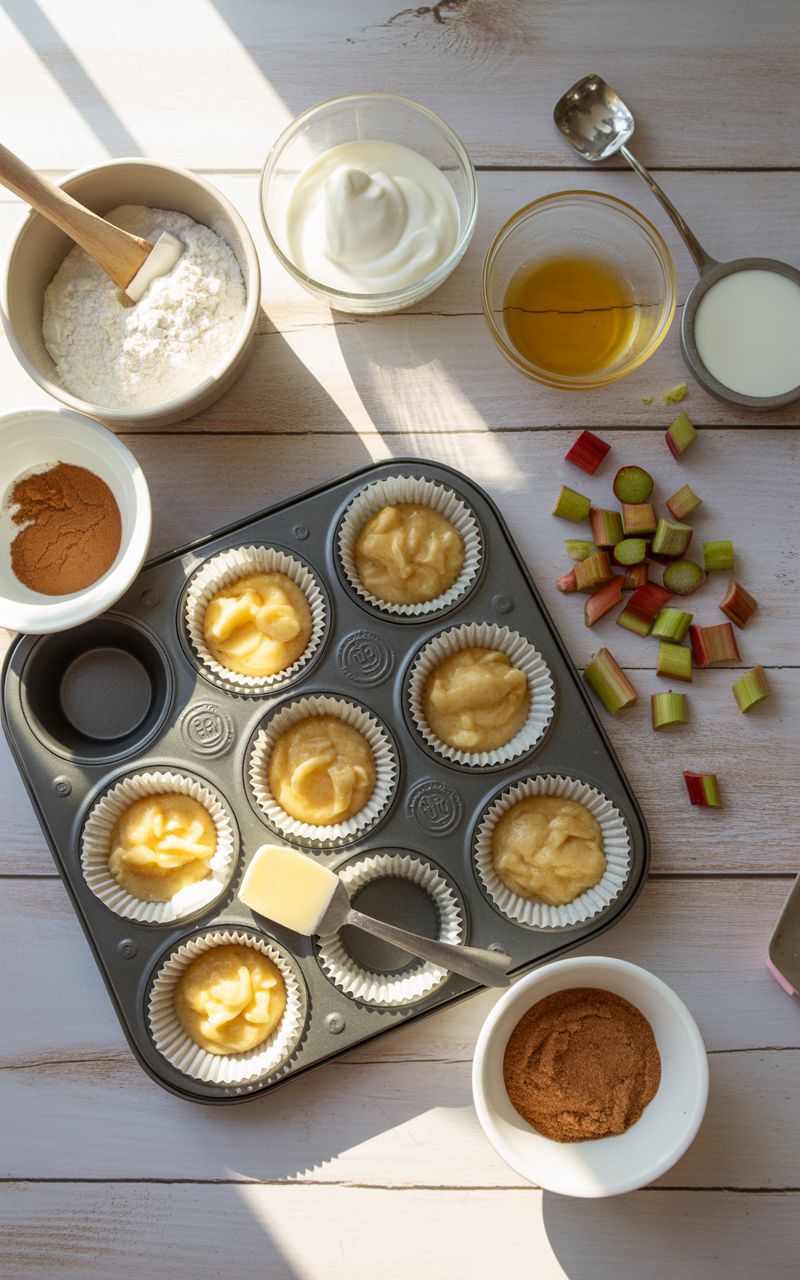 rhubarb muffin ingredients