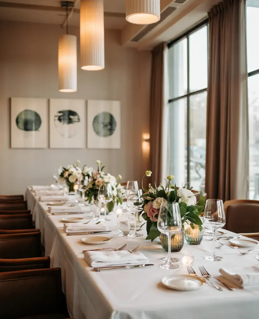 affordable wedding venue idea for budget wedding planning 2026 with elegant restaurant table setup