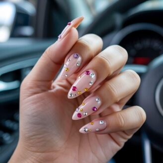 Rhinestone Accent Nails