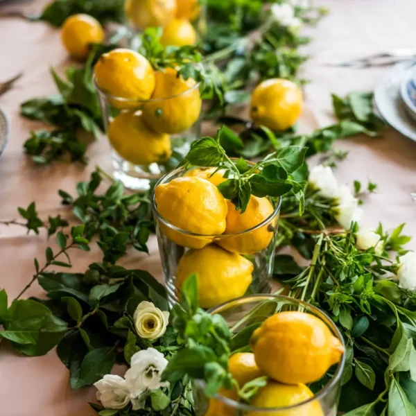 decorative lemon table garland centerpiece