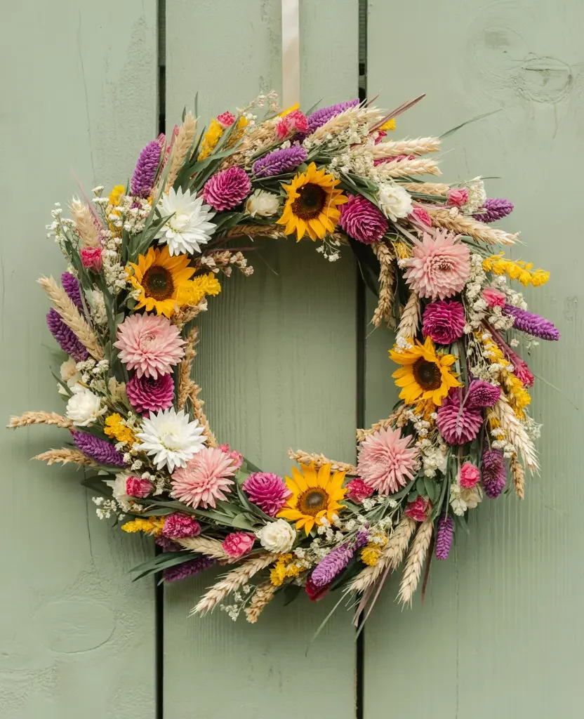 diy spring decor wreath natural materials aesthetic