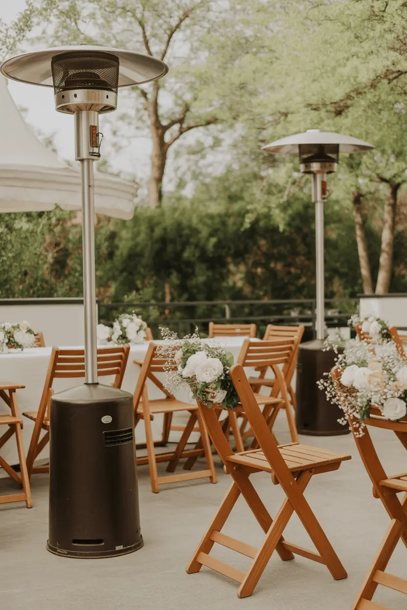 Fall outdoor wedding patio heater