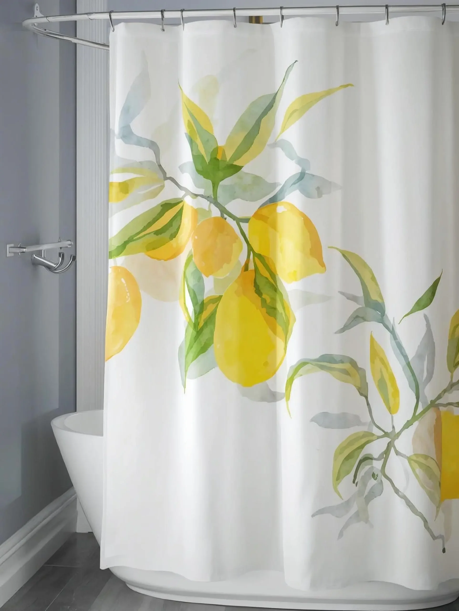 lemon bathroom decor shower curtain