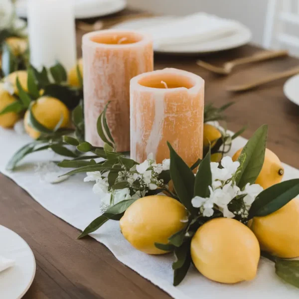 lemon table runner garland centerpiece