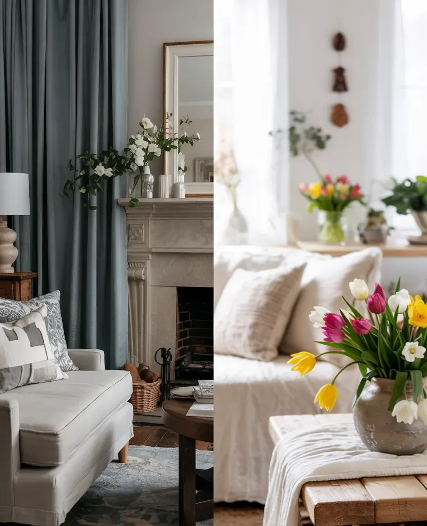 spring home refresh before and after 2026 living room transformation