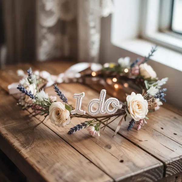 wedding photobooth flower crown prop – boho bridal flower crown