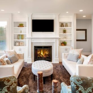 white-built-ins-around-fireplace-traditional-living-room