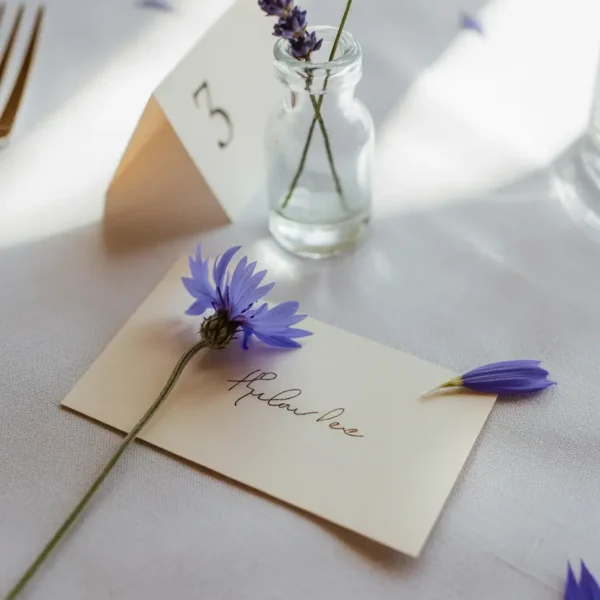 wildflower place card decoration single stem