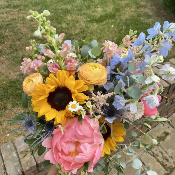wildflower bridal bouquet meadow gathered loose stems